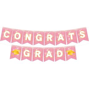 Congrats Grad Banner, NO DIY Graduation Banner 2024 Congratulations Banner, Black and Gold Graduation Decorations 2024 Graduation Party Decorations 2024 Class of 2024 Decorations