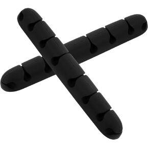 Artibetter 8 Cord and Silicone Keeper Office Desk Holders Black Home Slots -Slot Self Under USB Holder Cable Adhesive for Desktop Clip Wire Management Car Slot Table Organizer
