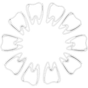 Tooth Shaped Paper Clips,100Pcs Mini Cute Hollow Paperclips Electroplated Metal Office Clips for Document Sorting Organizing