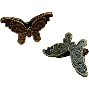 2PCS OEAYA Metal Butterfly Binder Clips 2Inch Zinc Alloy Paper Clamps Clips Large Binder Clips for Office Supplies (Bronze)