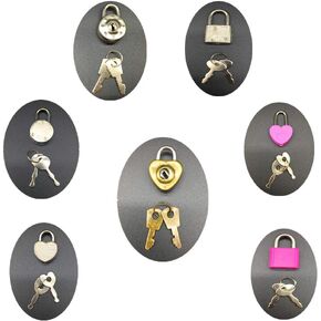 Mix Color Style Mini Heart Luggage Locks Padlocks Archaize Lock with Keys Pack of 7pcs
