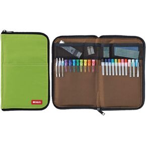 LIHITLAB LAB حقيبة قلم/قلم رفيعة، عريضة، 0.7 × 5.5 × 8.5 بوصة، أصفر أخضر (A7653-6) in Kuwait