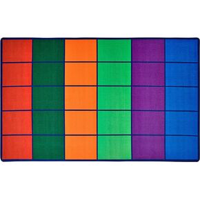 Carpets for Kids 4034 Colorful Seating Rows Classroom Seating Rug Rug 8ft 4in x 13ft 4in Rectangle Blue