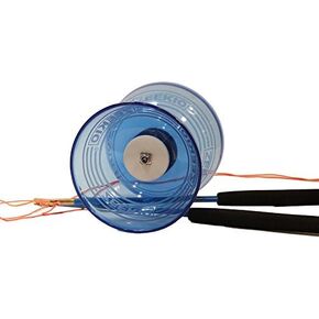 مجموعة Zeekio Crystal Series Master Spin Diabolo - محمل ثلاثي وعصي من الألياف الزجاجية وخيط (أزرق)
