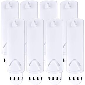 Picture Hanger Picture Frame Hanger Hanging Hook No Damage Wall Hanger Adhesive Hanger Wire-Back Hanger Self Adhesive Hook Picture Frame Hanging Kit without Damaging Wall (White,8 Pieces)