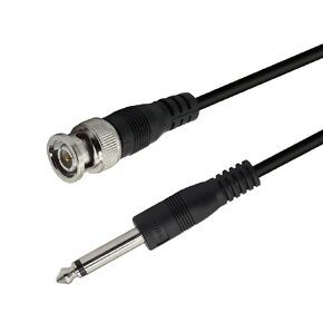 PNGKNYOCN BNC Male to 6.35mm 1/4 Inch Male Audio Cable，TS Mono Plug to BNC Plug Bidirection Connector Cable for CCTV DVR Camera Antenna Radio Etc.（2M）