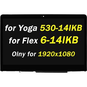 بديل لجهاز Lenovo ideapad Flex 6-1470 Flex 6-14IKB 6-14ARR Yoga 530-14IKB 81EM 81EM000NUS 81HA JVHFC1 5D10R03188 5D10R03189 شاشة FHD LCD تعمل باللمس مقاس 14 بوصة