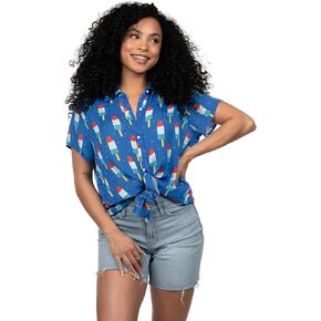 قمصان Tipsy Elves 4th of July للنساء - قمصان نسائية وطنية بأزرار سفلية