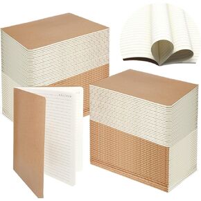 Gersoniel 24 Pack A4 Kraft Notebooks Kraft Brown Cover Lined Notebooks A4 Size Memo Diary Subject Notebooks Planner with Lined Paper 72 Pages, 8.5 x 11 Inch, for Travelers, Students, Office