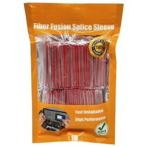 Dia. 2.5mm x 45mm(L) Fiber Optic Fusion Splice Sleeve, Preshrunk Type, Steel Member Heat Shrink Fusion Protection Tube- Pack of 400 Pcs - Clear Color