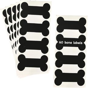 Dog Bone Vinyl Chalkboard Labels - 60 Pack