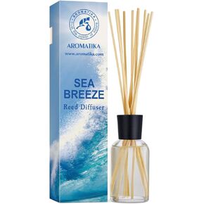Sea Breeze Diffuser 3.4 Fl Oz - Fresh & Long Lasting Fragrance - Gift Set with 8 Bamboo Sticks - for Aromatherapy - Spa - Home - Kitchen - Bath - Office