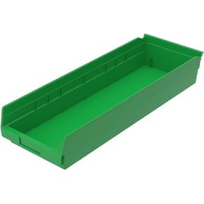 Akro-Mils 30184 Plastic Nesting Shelf Bin Box, (24-Inch x 8-Inch x 4-Inch), Blue, (6-Pack)
