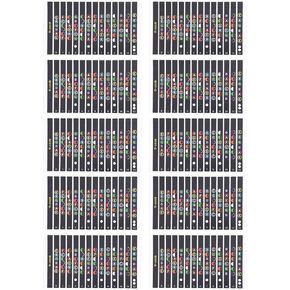 Agatige 10 Sheet Guitar Fretboard Stickers, Coded Note Scale Decals for Beginner Learner Practice(Color Surface with Black Background)