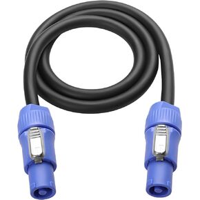 XMSJSIY 3 Pin PowerCon Power Cable 250V 20A 14AWG AC Power Plug Male to Male PowerCon Input to PowerCon Input Power Extension Cord for LED Screen Head Light, Stage Light Power and More-1M/3FT