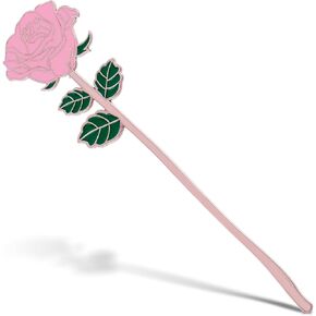 simarro Metal Rose Bookmark, Flower Book Page Holder for Reading Lovers, Cute Bookmarks Gift for Teacher Appreciation Gifts Valentine Mother's Day Thanksgiving Gift for Women Girls(Red)