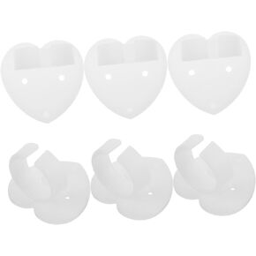 OFFSCH 6pcs Clips Microphone Ring Mount Microphone Wall Holder Microphone Holder Microphone Wall Clip Mic Holder Mic Guard Microphone Hook Mic Ring Wireless White Abs Clip Wall Mount