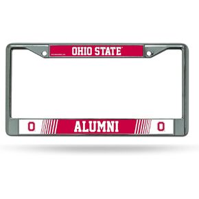 Rico Industries NCAA Ohio State Buckeyes Alumni 12" x 6" Silver Chrome Frame W' Decal Insert Car/Truck/SUV Auto Accessory