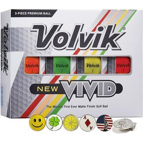مجموعة هدايا كرات جولف فاخرة ذات لمسة نهائية مطفأة اللمعة من Volvik New Vivid مكونة من 3 قطع