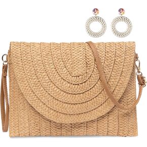 Straw Clutch Bags for Women Shoulder Bag Summer Purse Woven Beach Bags