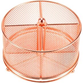 حامل أقلام للمكتب، منظم مكتب شبكي يدور 360 درجة بسعة كبيرة 4 مقصورات، ملحقات مكتبية متعددة الوظائف وحامل فرشاة مكياج للمكتب والمدرسة والمنزل (أسود) in Kuwait