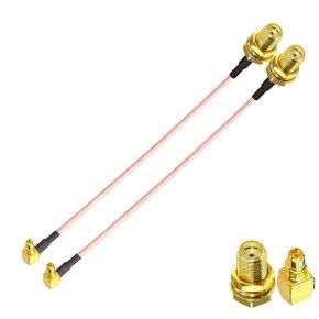 RPSMA to MMCX Extension Cable RG316 RP-SMA Female to MMCX Male Right Angle RF Coax Cable 6inch(15cm) MMCX to Reserve Polarity SMA Antenna Extender Coaxial Cable 2 Pack