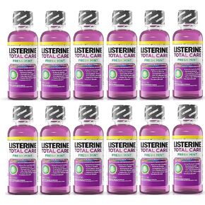 Listerine Total Care Fresh Mint Antiseptic Mouthwash, Travel Size 3.2 Ounces (95ml) - Pack of 12