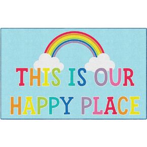 Carpets School Girl Style Hello Sunshine This is Our Happy Place Classroom Area Rug Welcome doormats, Indoor and Outdoor doormats, Funny Doormat, Housewarming Gifts Welcome Mat 24x16 in