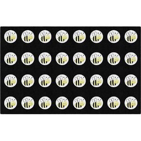 Flagship Carpets Schoolgirl Style Bee Criss Cross Applesauce Spots Classroom Area Rug for Indoor Classroom Learning or Kid Bedroom Educational Play Mat, 7'6"x12