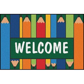 Carpets for Kids KID$Value Rugs 36.36 Colorful Pencils Welcome Rug 3ft x 4ft 6in Rectangle Multi Color