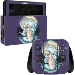 MightySkins Skin Compatible with Nintendo Switch - Moon Mermaid | Protective, Durable, and Unique Vinyl Decal wrap Cover | Easy to Apply, Remove, and Change Styles | Made in The USA