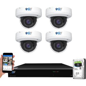 GW Security 8 Channel UltraHD 4K (3840x2160) Motorized Zoom NVR Security Camera System - 4 x 8MP 2.8-12mm 4X Optical Zoom Face Recognition/Human/Car AI Detection Waterproof Microphone IP PoE Cameras