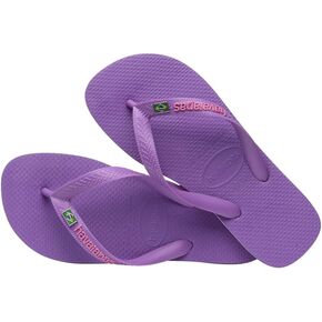 Havaianas Men Brazil Layers Flip Flops - Striped Sole Flip Flops - Purple, 11/12