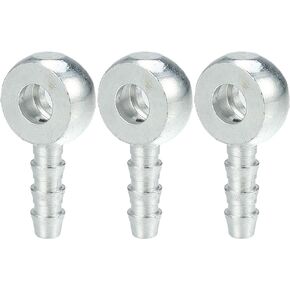 ACROPIX 8mm ID 8mm OD Banjo Bolt Hose Barb Fittings Universal Banjo Fitting Fuel Line Adapter Connector for Motorcycle Car Silver Tone - Pack of 3