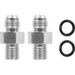 2Pcs Transmission Adapter Fittings Front and Rear-6AN Flare to 1/4" NPSM 316-3000833 for TH350 TH400 4L60E 700R4 200-4R TR6060 AOD 4R100 4R70W C5 Aluminum 551114