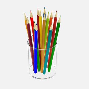 Acrylic Pen Holder Organizer 4 Compartments, Clear Pen Organizer Makeup Brush Holder, No Drill Wall Mounting Pencil Holder Office Accessories Organizer