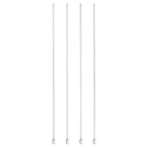 PATIKIL 12Ga x 12 Inch Stainless Steel Dispensing Needle Tips, 4Pcs Metal Glue Needle Tube Blunt Tips Luer Lock for Thick Glue Ink Lab, Silver