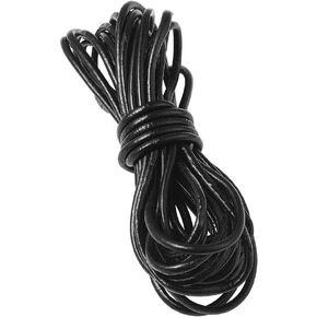Pandahall 15Yards Cowhide Leather Cords 2.5mm Round Leather Rope 3 Colors Braided Leather String Genuine Leather Necklace String for Bracelets Jewelry Shoelaces DIY Crafts