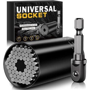Stocking Stuffers for Adults Men,Super Universal Socket Tools Gifts for Men,Mens Christmas Gifts,Cool Stuff Gadgets for Men Dad Husband Boyfriend Him,Tools Socket Set with Power Drill Adapter(7-19 MM)