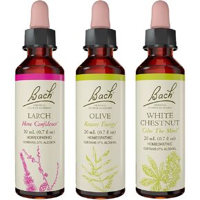 Bach Original Flower Remedies 3-Pack, Be Your Best" - Larch, Olive, White Chestnut, Homeopathic Flower Essences, Vegan, 20mL Dropper x3
