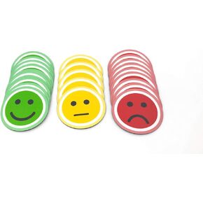 Smiley Magnetic Pack 25 (10 Green, 10 Red, 5 Yellow) (1")