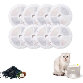 Tronssien Cat Water Fountain Replacement Filter, Pet Fountain Filter 3 Triple Filtration System Replacement Filter, 8 Carbon Filters Pack in Kuwait