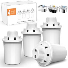 Large Dog Water Fountain Filters Replacement 4 Packs for PETNF 3 Gallons Stainless Steel Pet Water Fountain Dog Water Bowl Dispenser Cat Water Fountain, 7-Layer Human-Grade Vertical Filtration