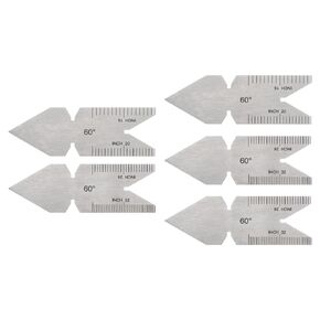 5pcs Center Gauge 60 Degree US Standard Thread Cutting Angle Gauge, Stainless Steel Lathe Cutting Tool, Thread Pitch Increment 14/20/24/32thd