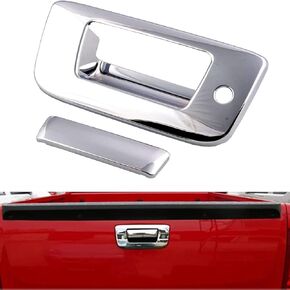 Chrome Tailgate Handle Cover with Keyhole Compatible with 2007-2013 Chevy Silverado GMC Sierra 1500 2500HD 3500HD