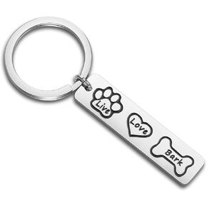 bobauna Live Bones Love Heart Bark Animal Dog Paws Keychain Dog Lover Rescue Jewelry Dog Owner Gift