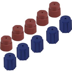 QPQ 10Pcs R134a A/C Caps 13mm and 16mm Air Conditioning Service AC Charging Port Caps for Most Vehicles with R134a Systems - 5 Red High-Side and 5 Blue Low-Side