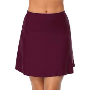 Hilor Women's High Waisted Swim Bottom Athletic Swimsuits Retro Bathing Suit Bottom Tankini Skirt with Panty