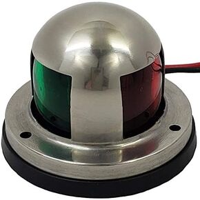 Salty Reef - Stainless Steel - Bicolor 12v Red & Green BRIGHT LED marine Bow Navigation Light