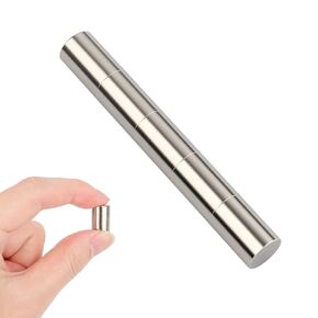 10 PCS Refrigerator Magnets 3/8"x9/16" Cylinder Magnets Small Magnets Permanent Rare Earth Magnets Strong Neodymium Magnet for Multi-Use Fridge Whiteboard DIY Scientific Craft Office Magnets, 10x15mm